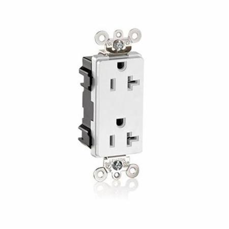 LEVITON Electrical Receptacles 5-20R Lev Lok Comm Recep Dec White M1636-W